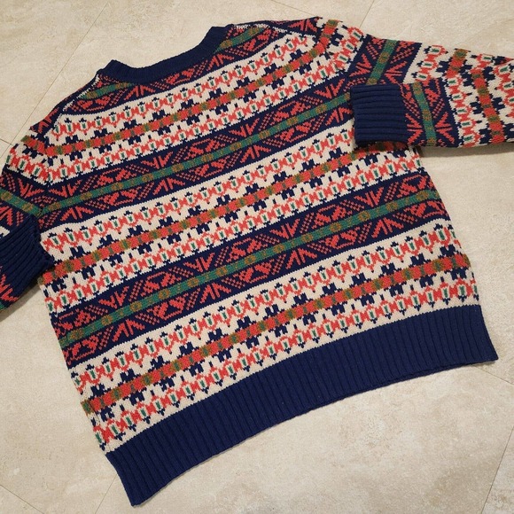 J Crew Classic Fair Isle Womens XS Lambs Wool Multicolor Knit Crewneck Sweater - Picture 16 of 16
